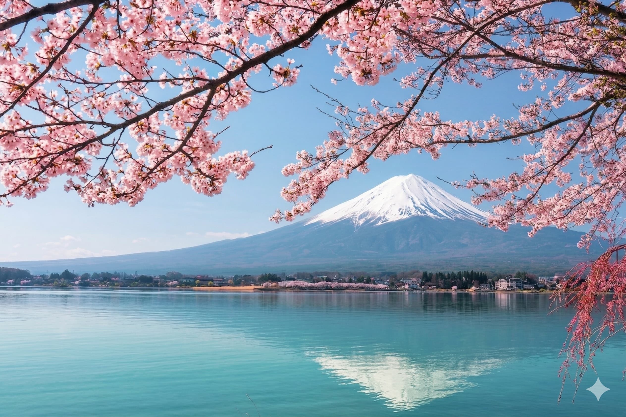 Mount Fuji with cherry blossoms